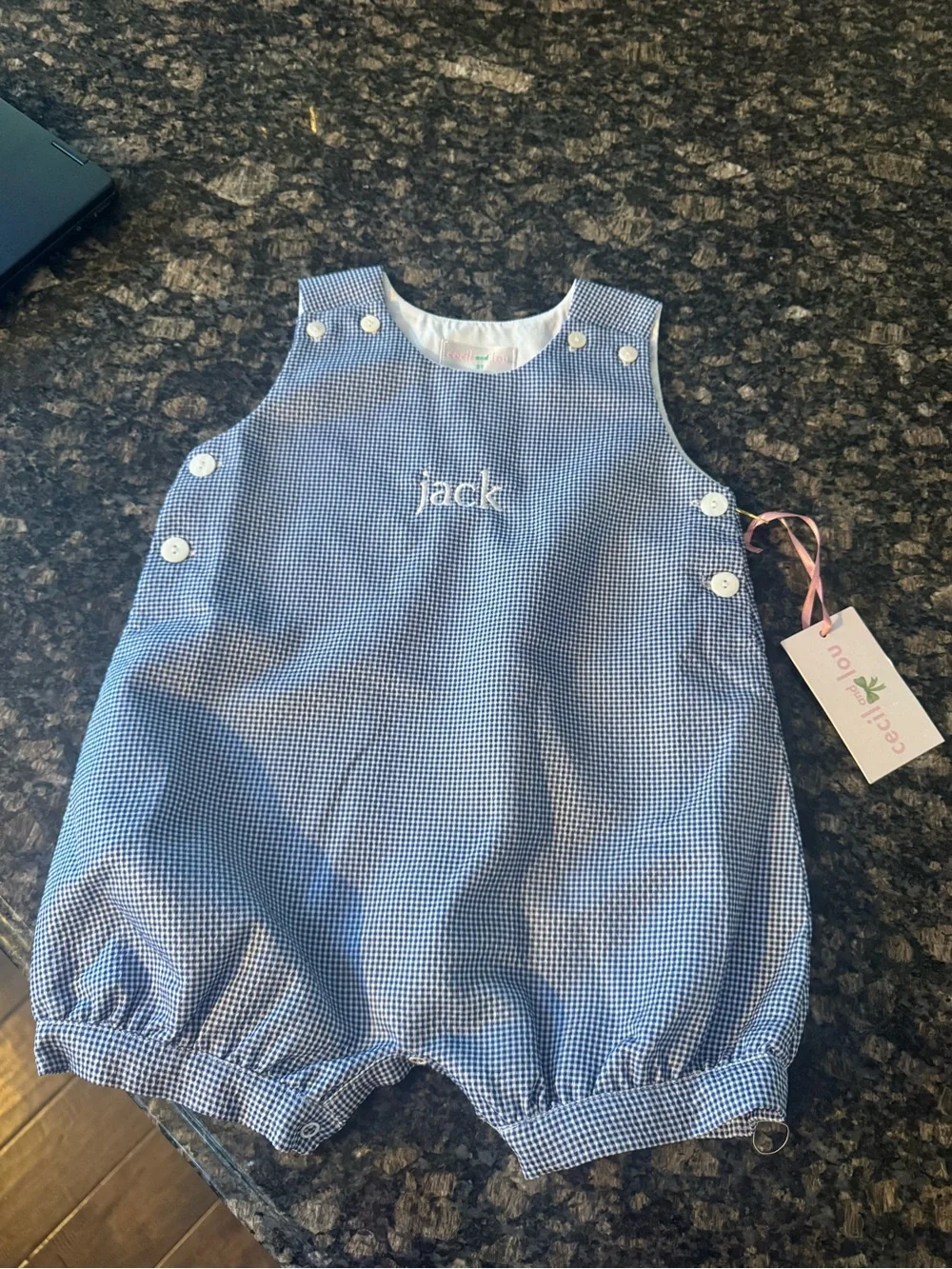 NWT Cecil and Lou Boys Navy Outfit Monogram Jack